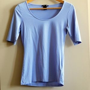 H & M Light Blue Scoop Neck T-Shirt - S